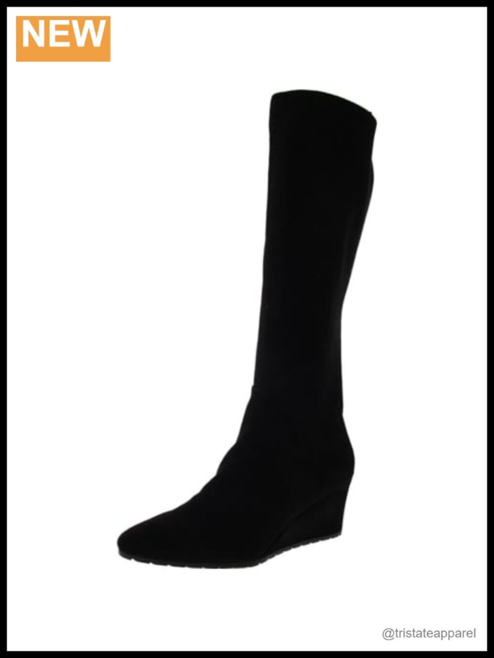 Anne Klein Vella Faux Suede Knee High Wedge Heel Fashion Boots